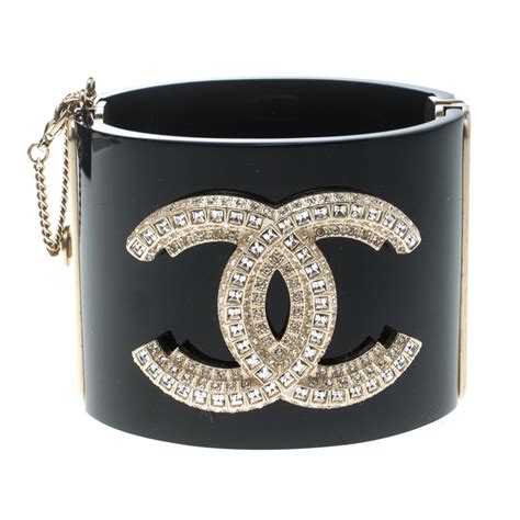 black chanel cuff|the realreal Chanel cuff.